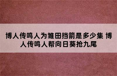 博人传鸣人为雏田挡箭是多少集 博人传鸣人帮向日葵抢九尾